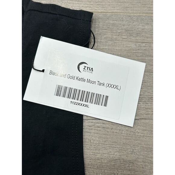 NWT Zyia Active Womens Gold Kettle Moon Tank Top Workout Gym Black Size XXXXL - Picture 5 of 7